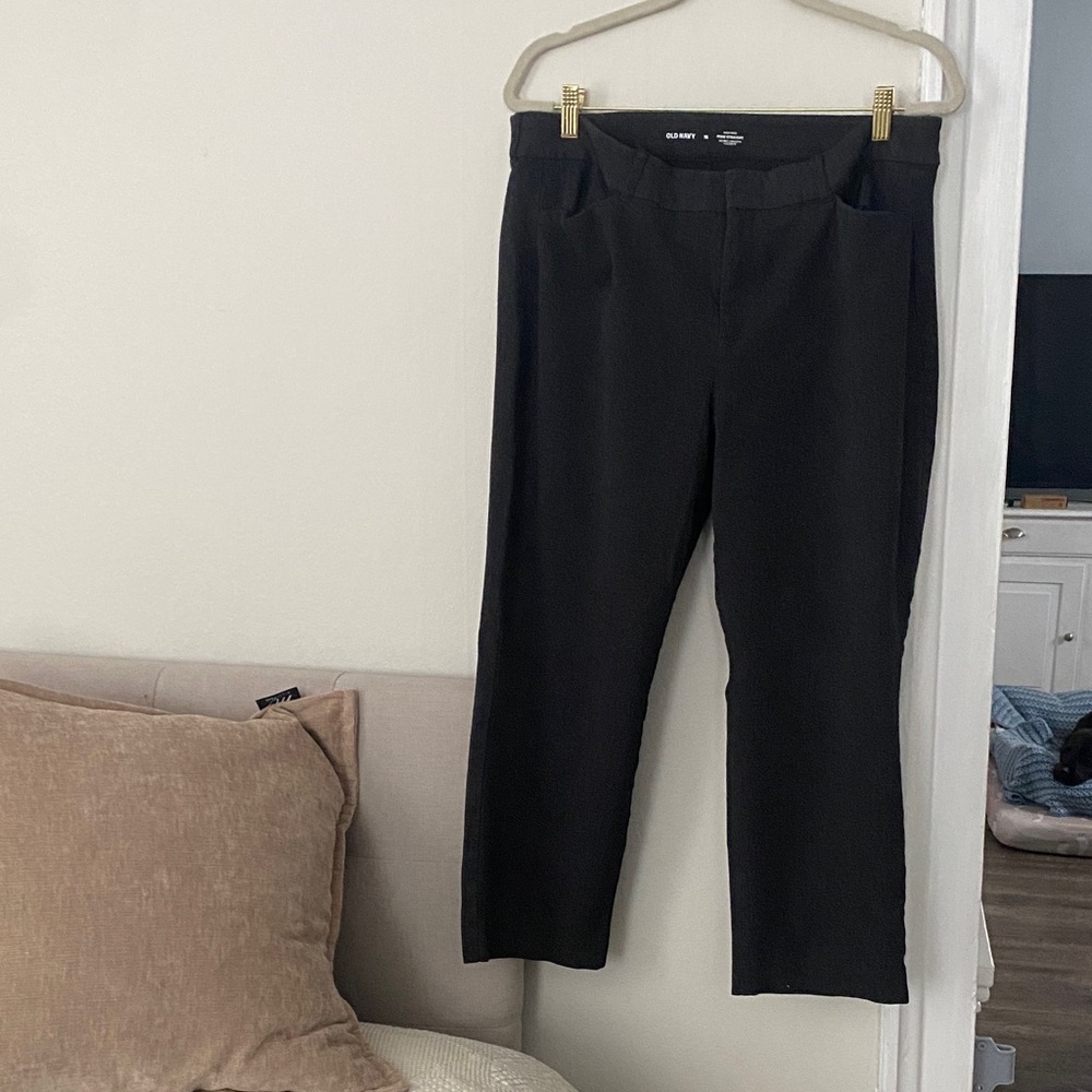 Old Navy Charcoal Pixie Straight Pants 16 high waisted secret smooth